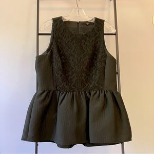 Tibi Brocade Peplum Top